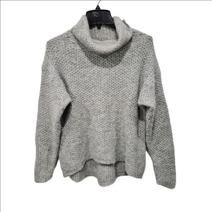 Brochu Walker Superfine Alpaca Turtleneck Gray Blend Sweater